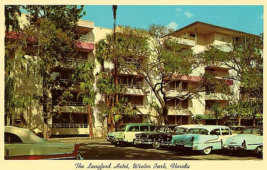 Photo courtesy Winter Park Public Library - The Alfond Inn will be built at the site of Winter Park's iconic Langford Resort Hotel, shown in postcard above, which closed its doors in 2000.