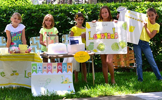 Photo: Courtesy of ELISE BRETH - Friends Nicole, Rebecca, Keira, Mary Bryce and Giana gave money from their lemonade stand to help a medical home.