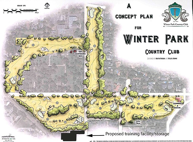 Photo by: City of Winter Park - A proposed renovation of the Winter Park Country Club, including a training facility and storage space, above, could transform the club.