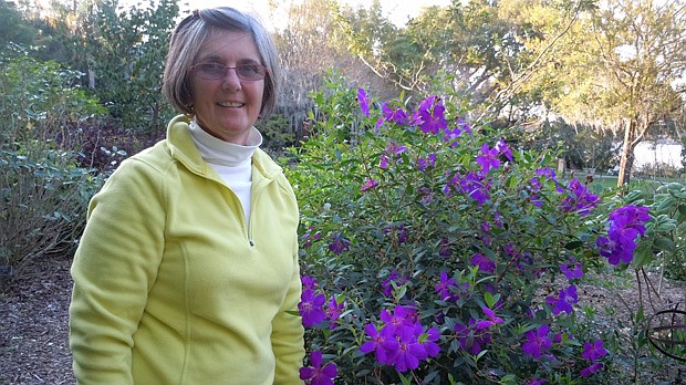 Photo by: Clyde Moore - Pam Paisley oversees the Polasek Museum's maintenance of 3.5 acres of gardens.