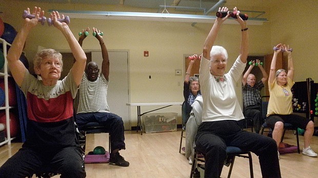 Photo by: Brittni Larson - Seniors get fit at the SilverSneakers Fitness Program at the Roth Jewish Community Center, which boasts of success stories getting wheelchair-bound seniors on their feet again.