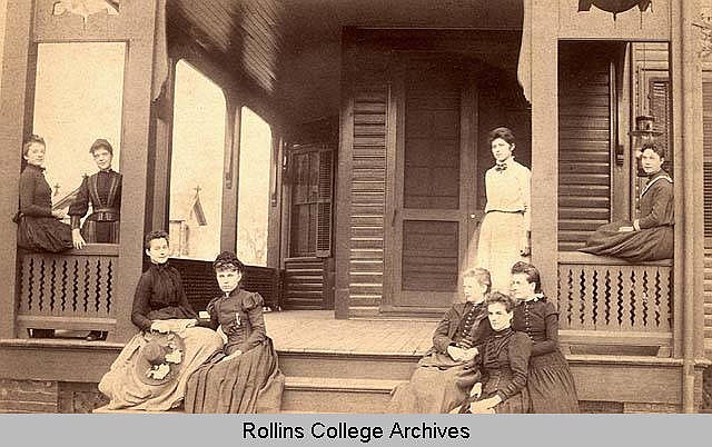 Photo: Courtesy of Rollins College Archives - Student residents at Pinehurst Cottage at Rollins College, Florida's first college, in 1889.