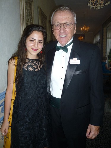 WPHS senior Sylvie Wise and Rollins College professor Maurice O'Sullivan at the Central Florida English-Speaking Union dinner held at Maison de Jardin on Oct. 8