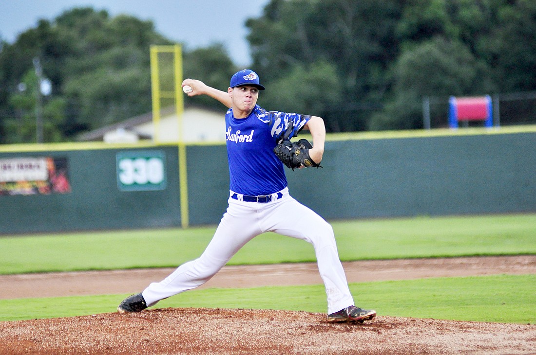 Photo by: Isaac Babcock - Alex House pitched a two-hit shutout to win game one of the Florida Collegiate Summer League playoffs.