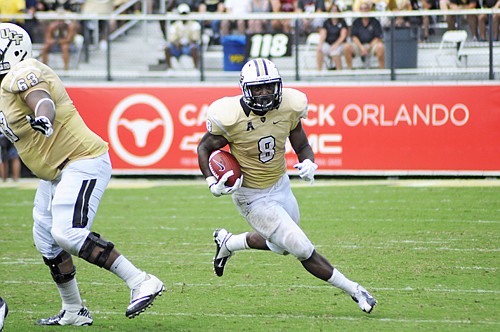 Photo by: Isaac Babcock - UCF star running back Storm Johnson shocked fans with news that he would announce his departure from the team for the NFL draft at 2 p.m. Monday.