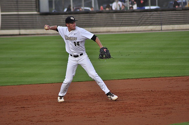 Photo by: Isaac Babcock - Tommy Williams' raised his batting average to .393 thanks to a big game against Houston, helping lead the Knights to a series triumph en route to Cincinnati.
