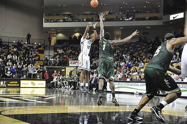 Photo by: Isaac Babcock - The Knights' Matt Williams has shot well against some American Athletic Conference foes. He put together a career-high game Tuesday against Cincinnati, scoring 24 points in the loss at home.