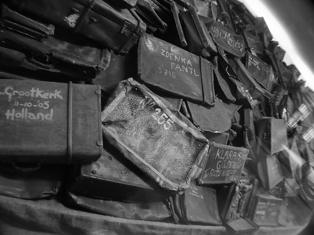Photo by: Isaac Babcock - Piles of stolen luggage remain as a reminder at the Auschwitz concentration camp in Poland.