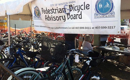 Photo: Courtesy of BUTCH MARGRAF, CITY OF WINTER PARK - The Winter Park bike valet program encourages visitors to ride bikes to city events.