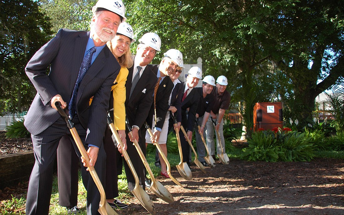 Photo by: Isaac Babcock - Maitland Mayor Howard Schieferdecker and Council members break ground for the city's new city hall on Friday, June 3.