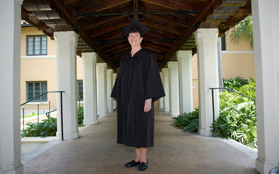 Photo by: Isaac Babcock - Kay Mullally, 74, a longtime Winter Park resident, and her husband, Dan, sent their five children to college. After the last one donned a cap and gown, she decided it was her turn.