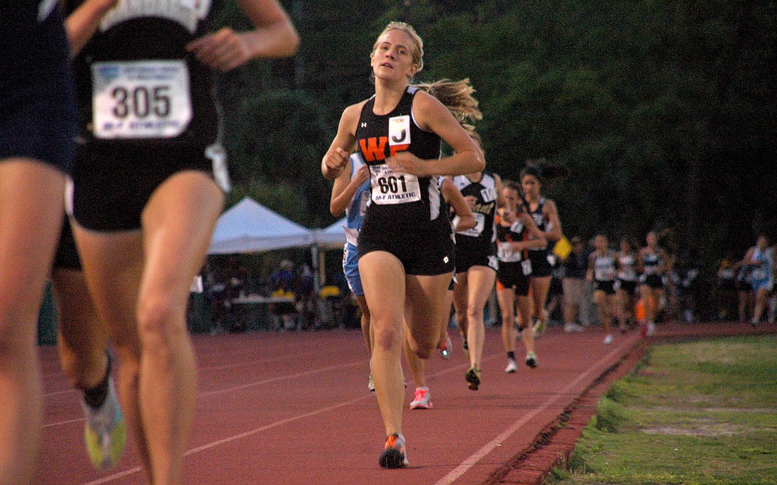 Photo by: Isaac Babcock - Kira Soderstrom led her team to a 15th-place finish out of 55 teams at the state track and field championships Saturday, finishing third in the 3200 meter final.