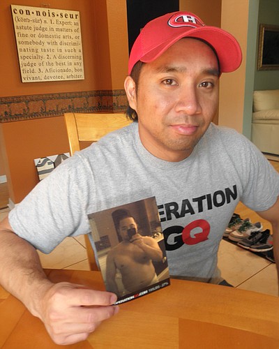 Photo by: Brittni Larson - Sobora Duy uses a photo of his former physique as motivation to keep on track.
