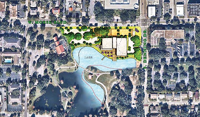 Photo by: City of Winter Park - A potential combined library and civic center in Martin Luther King Jr. Park wowed Winter Park City Commissioners on Monday.