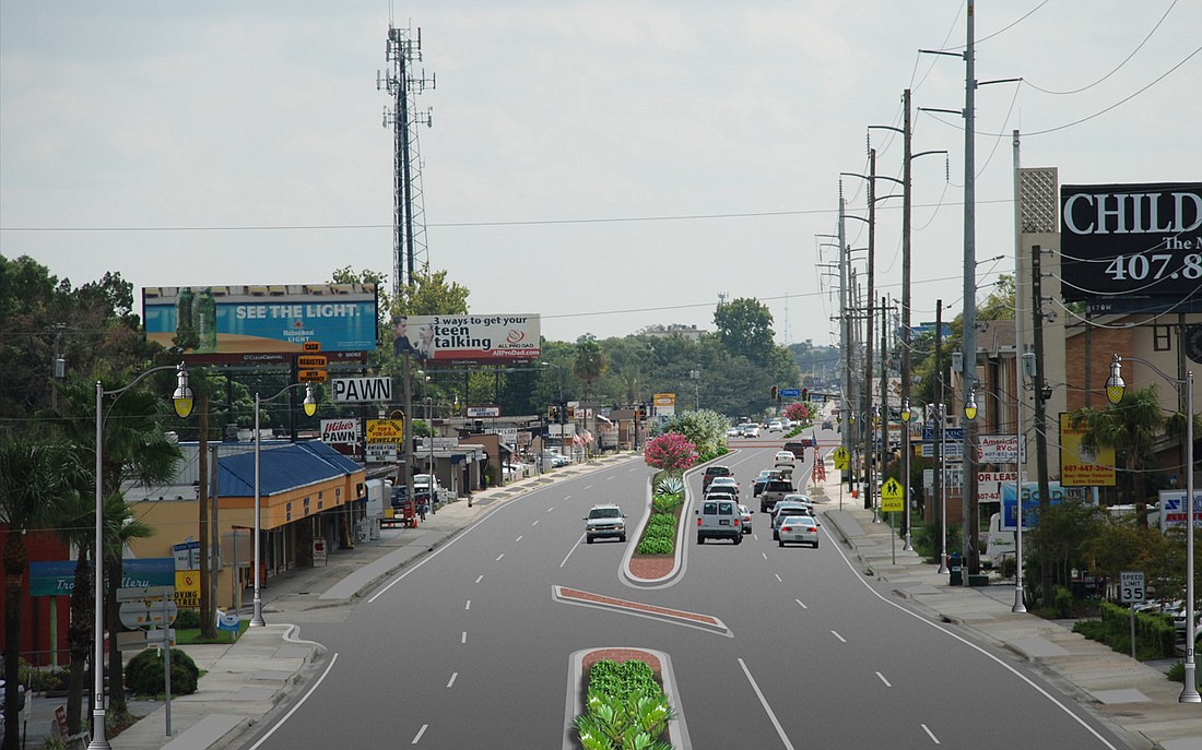 Photo courtesy of city of Winter Park - The project includes milling and resurfacing, beautifying the road with landscaping and lighting, installing a sewer pipeline and adding medians. Merchants are worried that medians will hinder access to their bu...