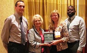 Patrick McCarty, Diane Santoro, senior managers OCPS FNS, Lanna Kirk, regional director for Special Nutrition Programs for USDA, and Kern Halls, senior manager OCPS FNS helped take home more awards for Orange County Public Schools than any other syste...