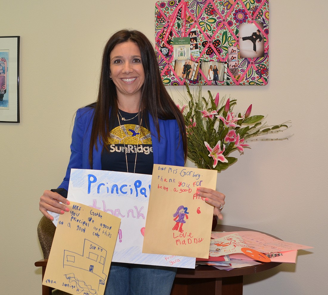 During Kindness Week at SunRidge Elementary School, Principal Christy Gorberg received notes of praise from students.