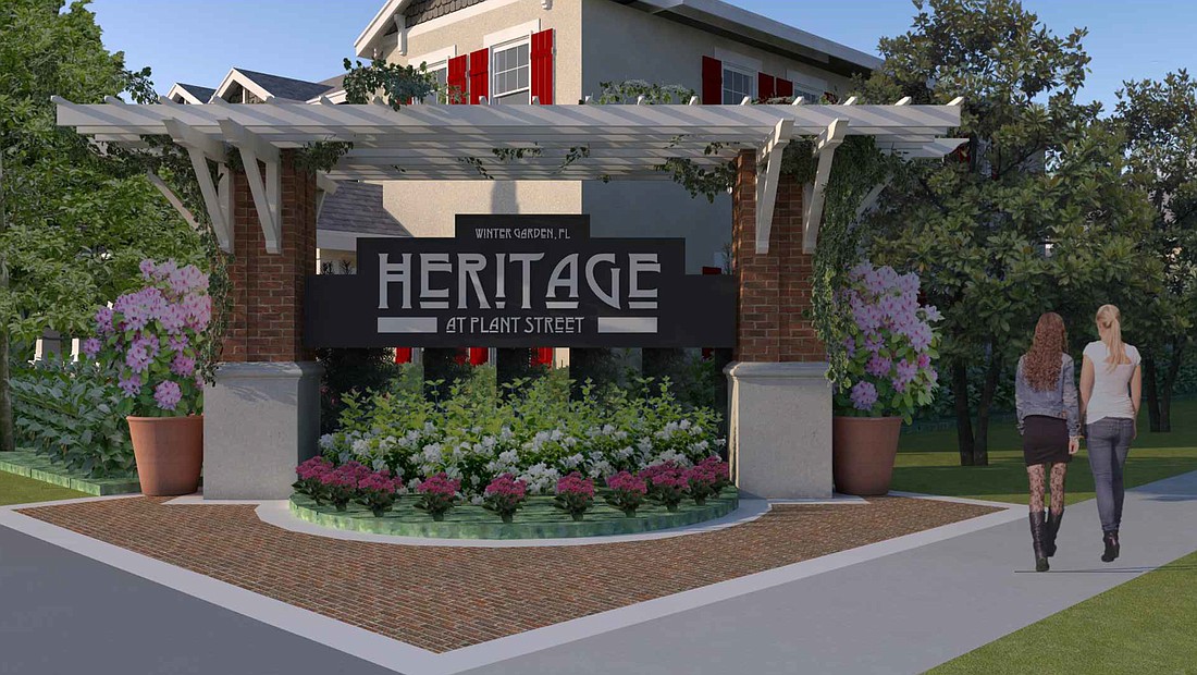 A rendering of what the corner of Winter Gardenâ€™s newest community, Heritage at Plant Street, will look like.