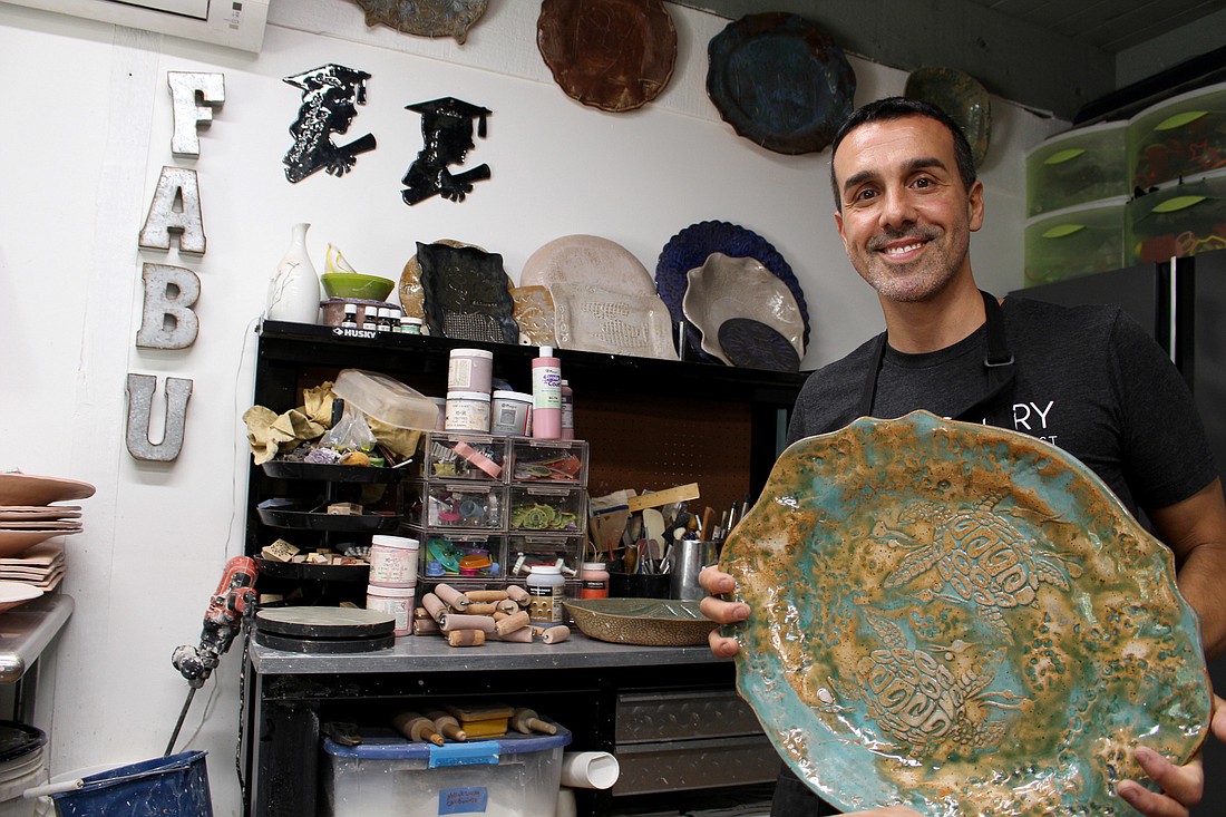 Fabian Pesci crafts his pieces at his home studio. He markets his wares at the Maitland Farmers Market.
