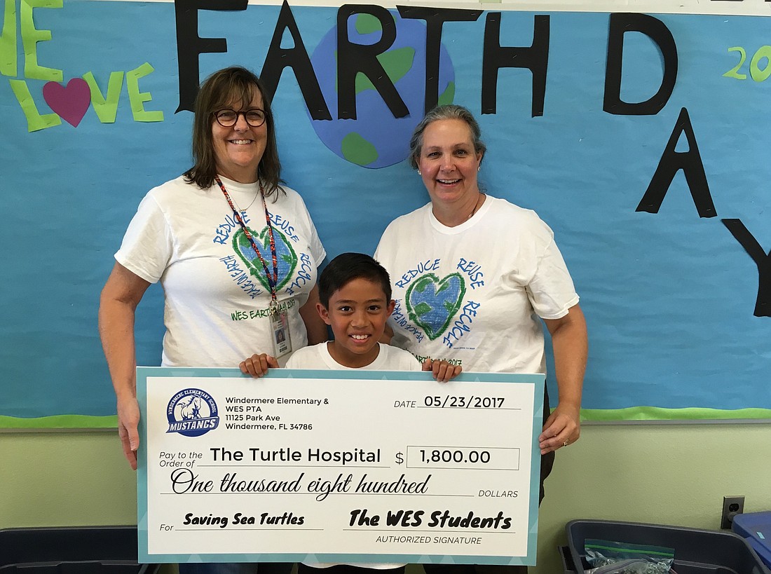 This year, the students at Windermere Elementary School raise $1,800 to symbolically adopt five sea turtles at The Turtle Hospital.