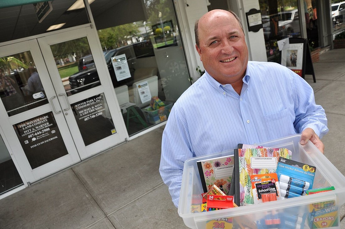 Winter Park Land Company Broker Pitt Warner said the community is welcome to join them on July 29 for their school supply drive.