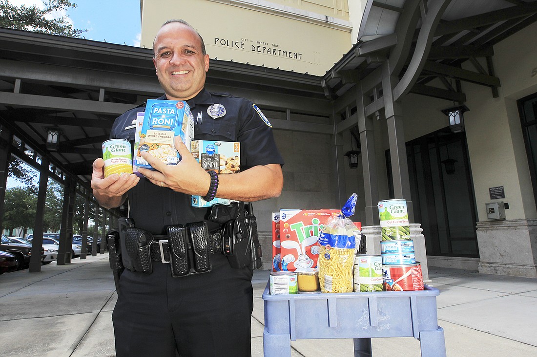 Officer Javier Rodriguez, of the Winter Park Police Department, has been leading the Seniors 1st/Helping Others Program, ensuring that seniors and families in need donâ€™t go without food.
