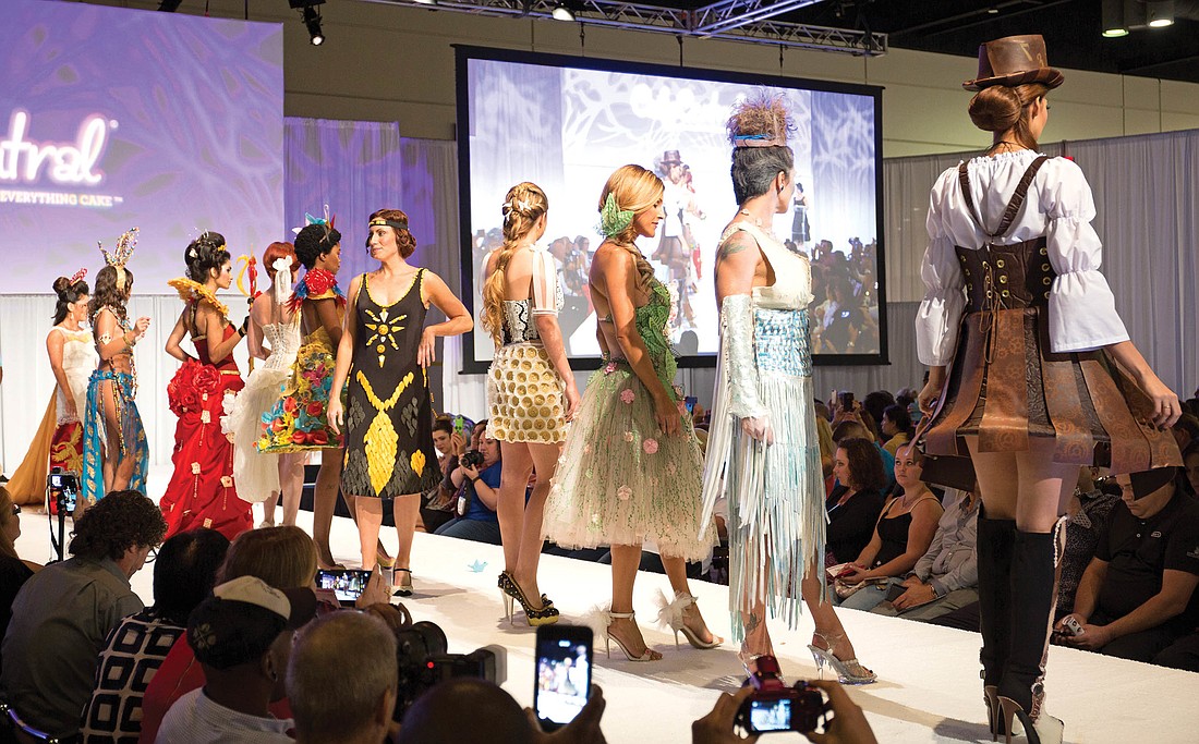 Bright and colorful outfits are featured in the Sugar Art Fashion Show.