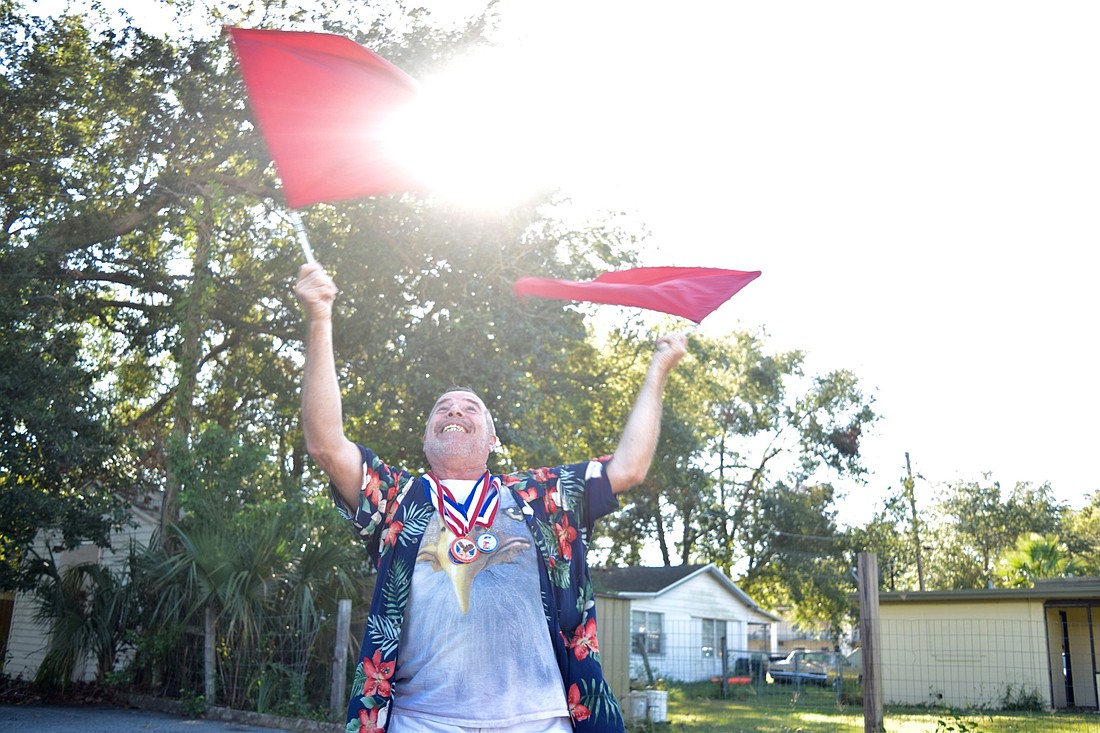 Winter Garden resident Ernie Windhauser, a U.S. Marine Corps veteran, loves bringing joy to others â€” and glory to God â€” through drama performances and flag dancing.