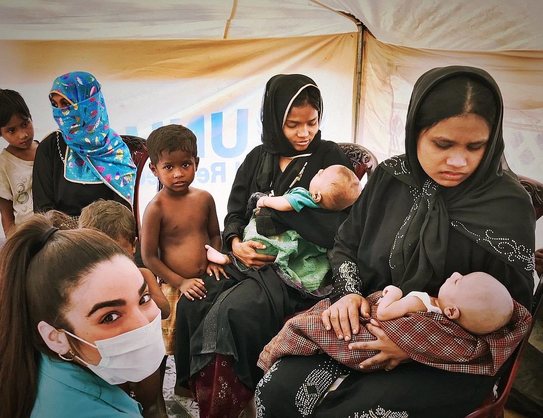 Ryah Silvestri, bottom left, started a clinic for Rohingya people in Bangladesh.