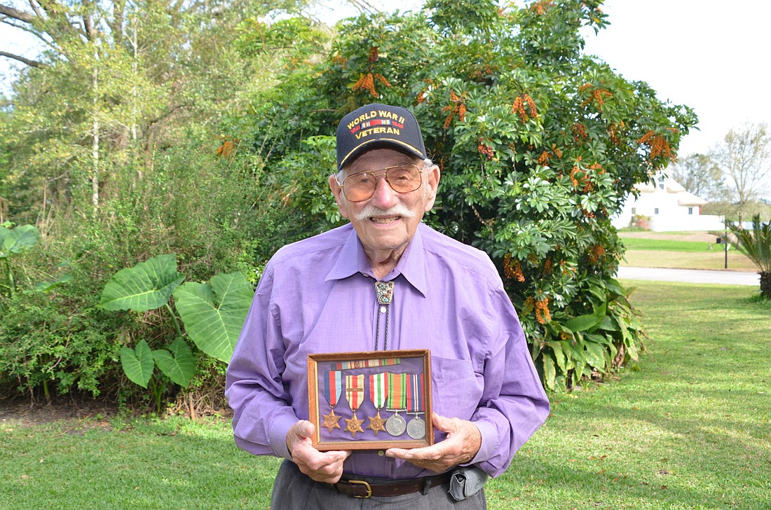 Samuel â€œSandyâ€ Saunders received numerous medals for his service in the British Army in World War II.