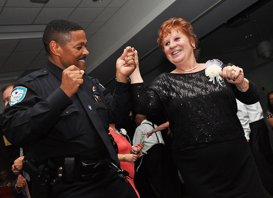 Lieutenant Stan Locke, of the Winter Park Police Department, shared the dance floor with Victoria Andalucia.