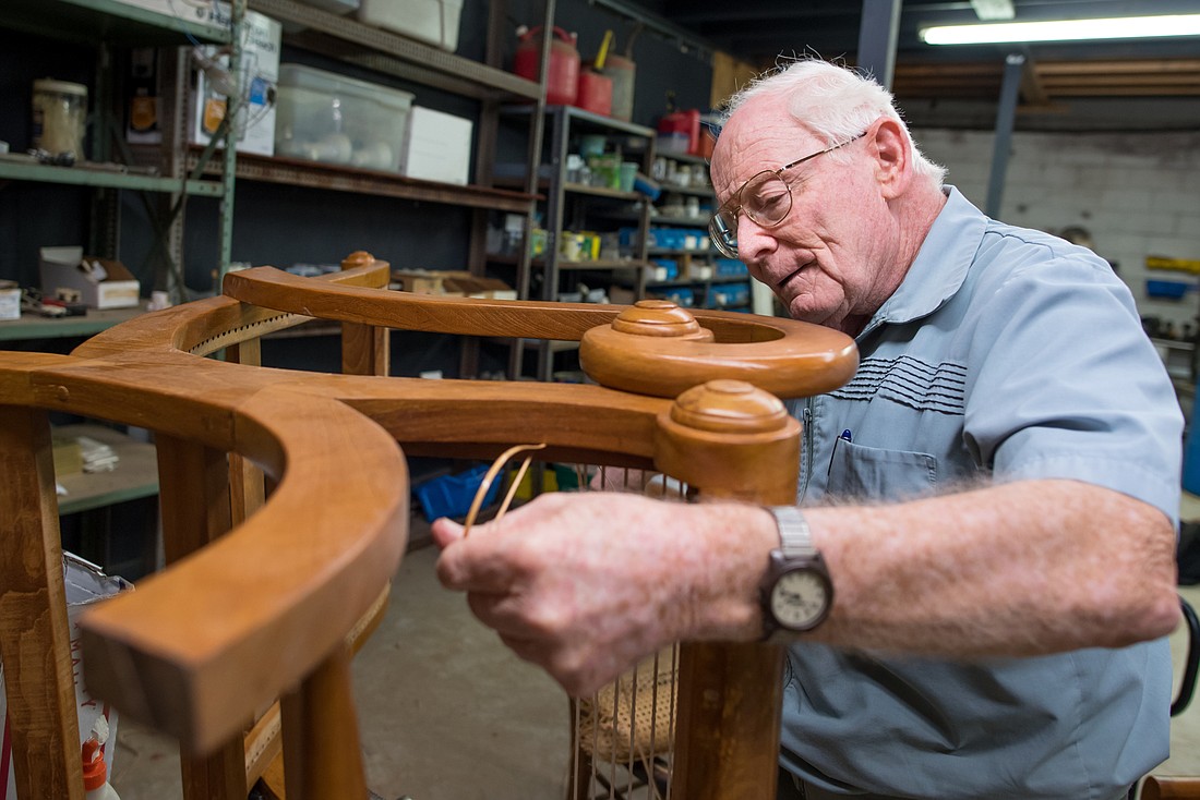 Ken Hubble said heâ€™s repaired hundreds of chairs in his time with the caning hobby.