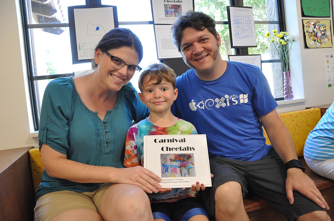 Anne and Joe Tsotsos were proud of their son Theodore, 5, and his artwork.