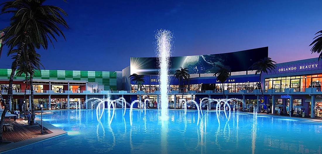 The entertainment center at O-Town West will feature a dancing water show.