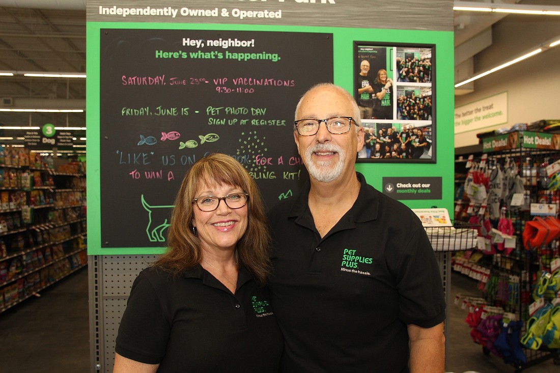 Chris and Hugh Calvin are in charge of Pet Supplies Plus at The Grove.