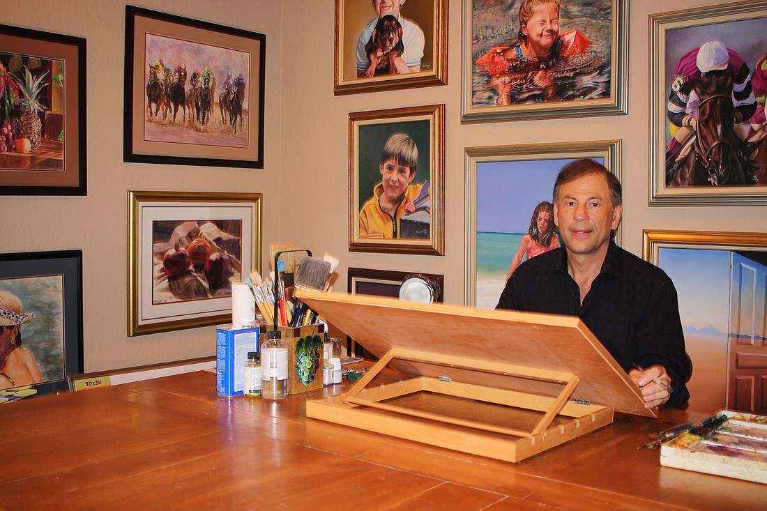 Dr. Terry Mamounas creates much of his work from his in-home art studio.