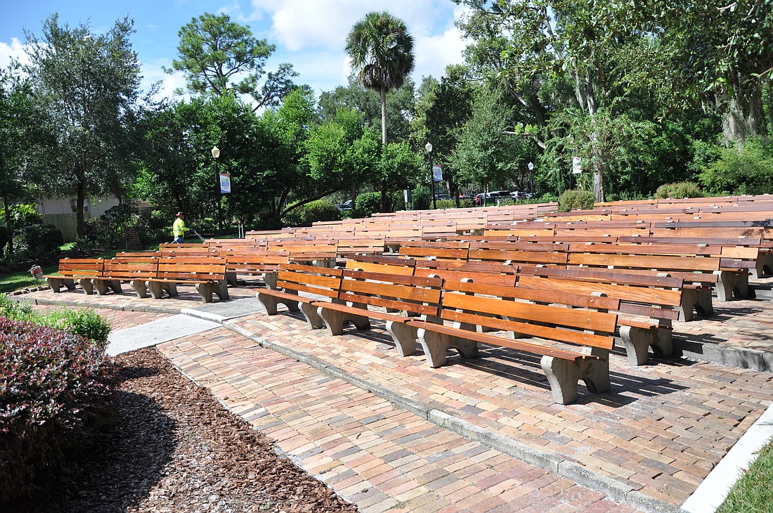 Work is underway to give Mead Gardenâ€™s smaller amphitheater a new look.