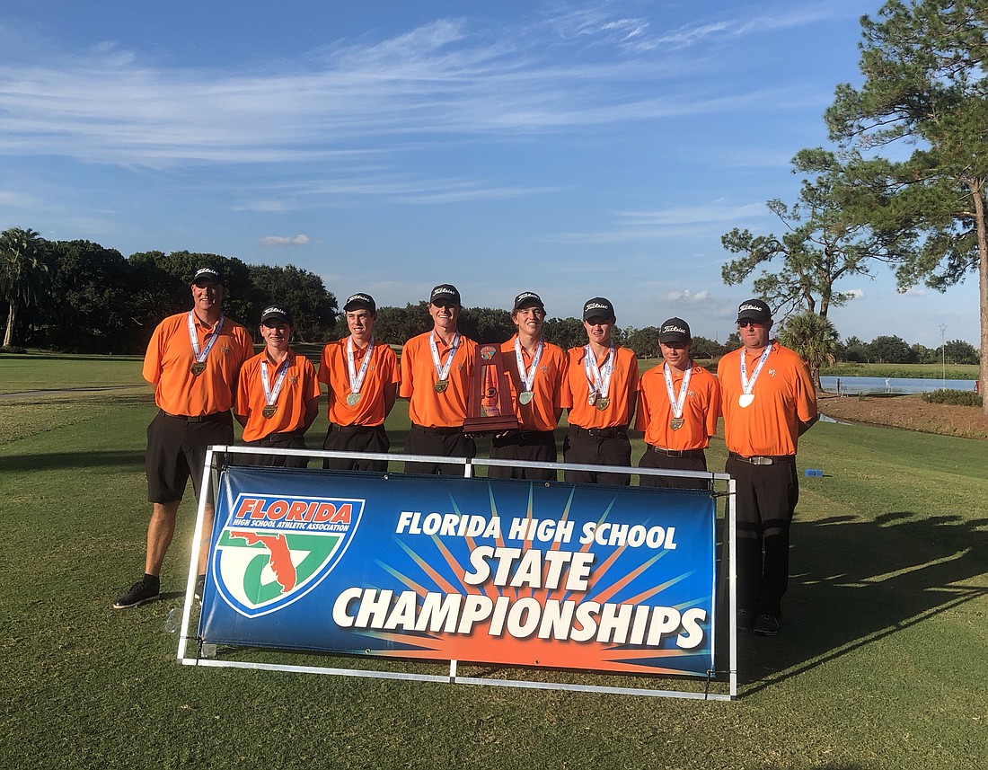 The boys varsity golf squad made history earlier this month by winning the first state title in program history.