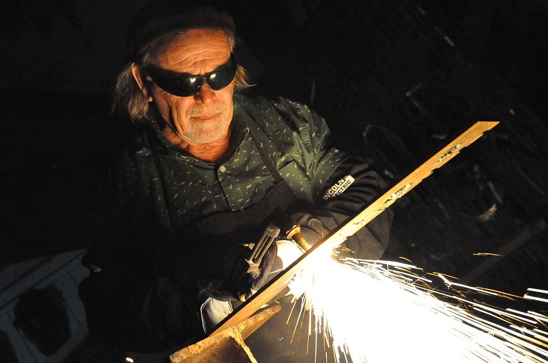 David Cumbie often uses welding to create the armature for his outdoor sculptures.