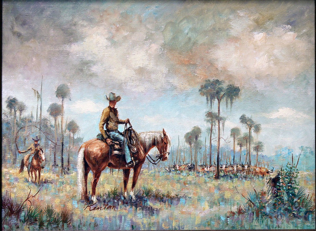 The various works of art and objects in the exhibit offer a glimpse into the cattle culture of Florida.