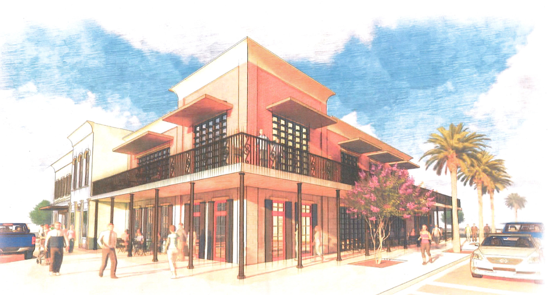 City staff created this rendering of a commercial office/restaurant building on 2 N. Bluford Ave. in downtown. VMG Construction Inc. will be constructing the building.