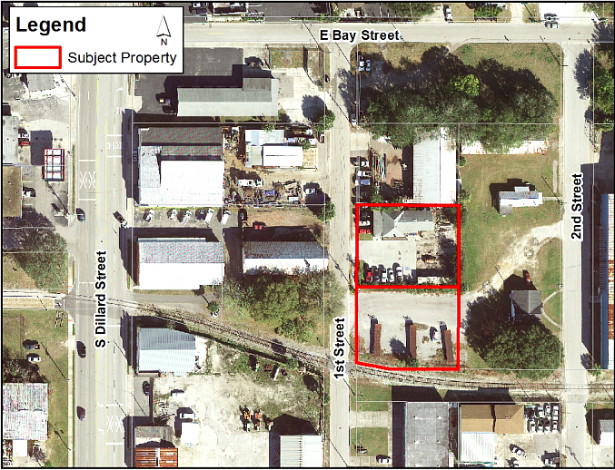Aerial photo of the subject property. (Image courtesy of the City of Winter Garden)