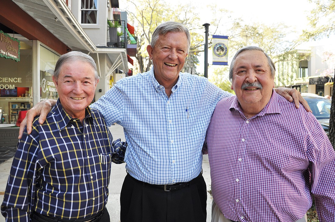 Bob Cullis, Jim Fitch and Jim Arnold have become good friends through the Stag Club of Winter Park.