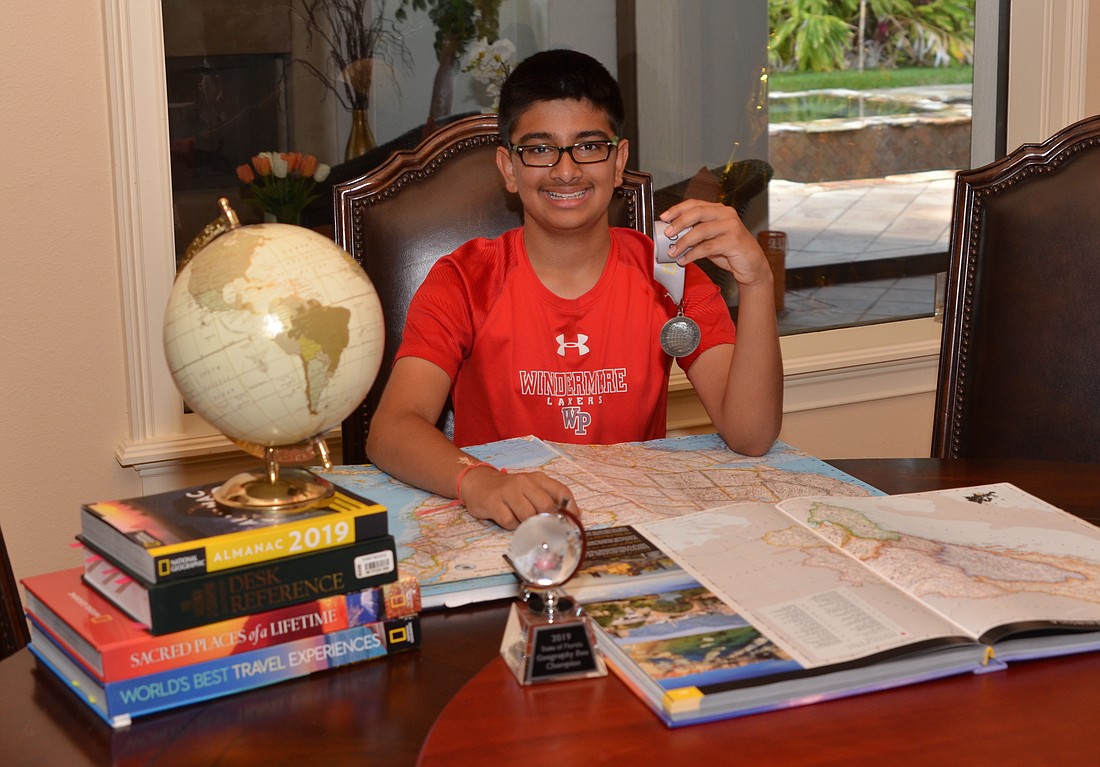 Kaylan Patel studies for hours on end to prepare for each geography bee.