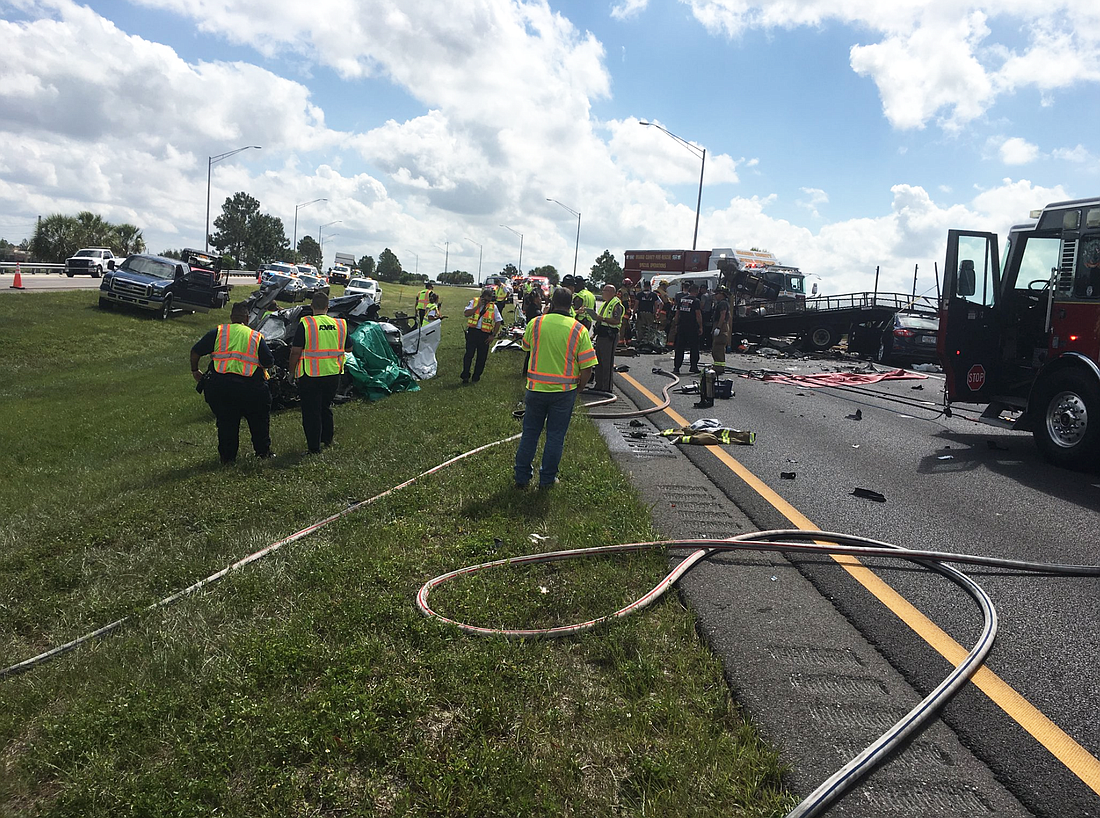 A crash along S.R. 429 in Winter Garden killed two people Thursday morning. (Photo courtesy of the Florida Highway Patrol)