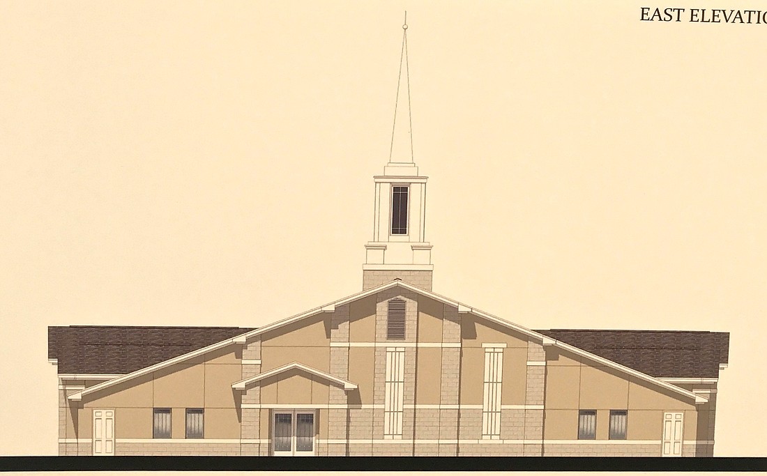 This is what the west elevation of the church would look like, according to renderings presented at the meeting.