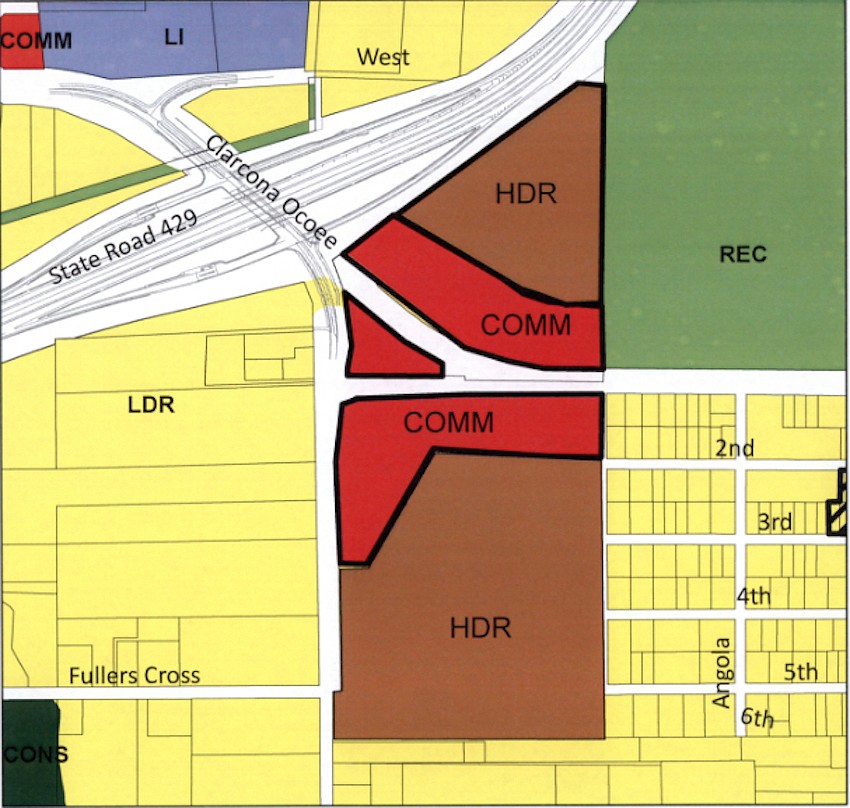 The subject site of the Ocoee Village Center development encompasses 73.17 acres generally located on the north side of Clarcona Ocoee Road, east of State Road 429, south of Clarcona Ocoee Road, east of North Lakewood Avenue and e