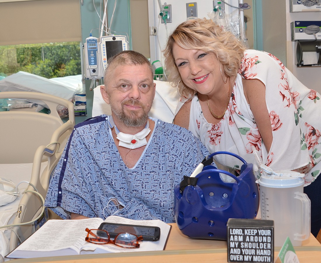 Theresa Denison has been at the hospital and by her husbandâ€™s side daily since Tracyâ€™s aneurysm and stroke April 25.