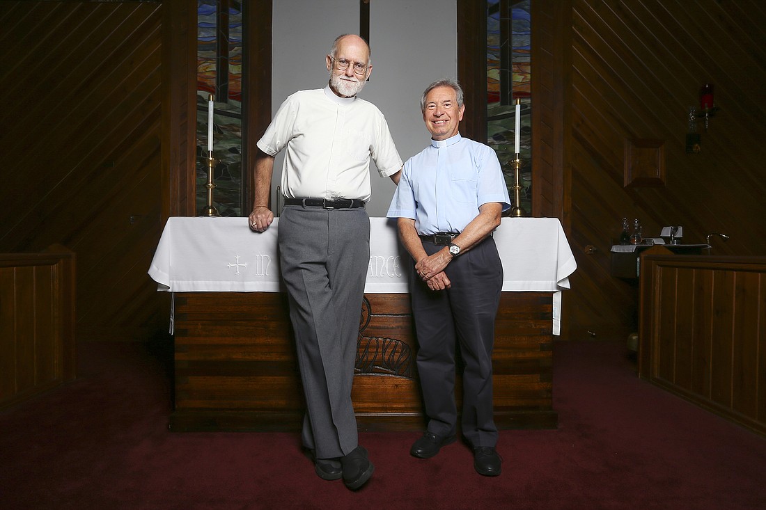 The Rev. Dr. Richard Gonzalez, right, serves as a priest at Church of the Messiah, Winter Garden alongside the Rev. Tom Rutherford.