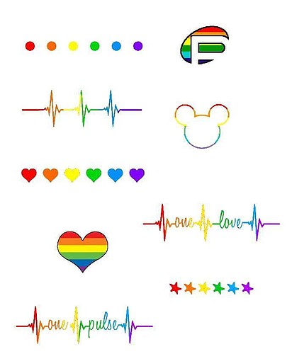 Examples of Pulse memorial tattoos. Courtesy Atomic Tattoos.
